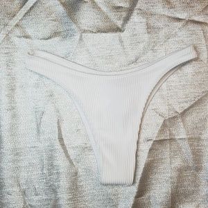 White high waisted bikini bottoms